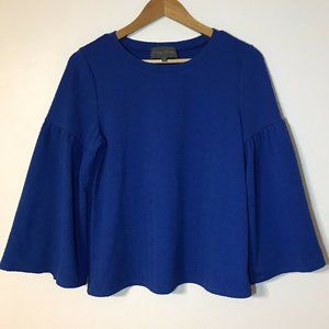 Sundays in Brooklyn Royal Blue Bell Sleeve Top Shirt Blouse Boho Chic XS